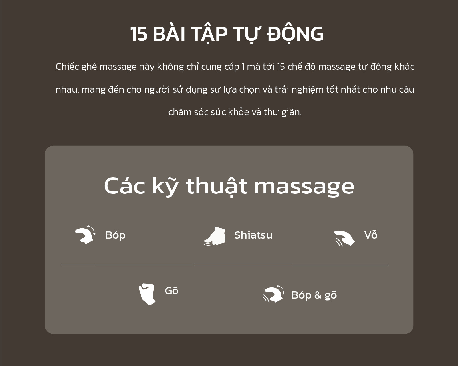 Ghế Massage Kangwon 522 Có Tới 15 Bài Tập