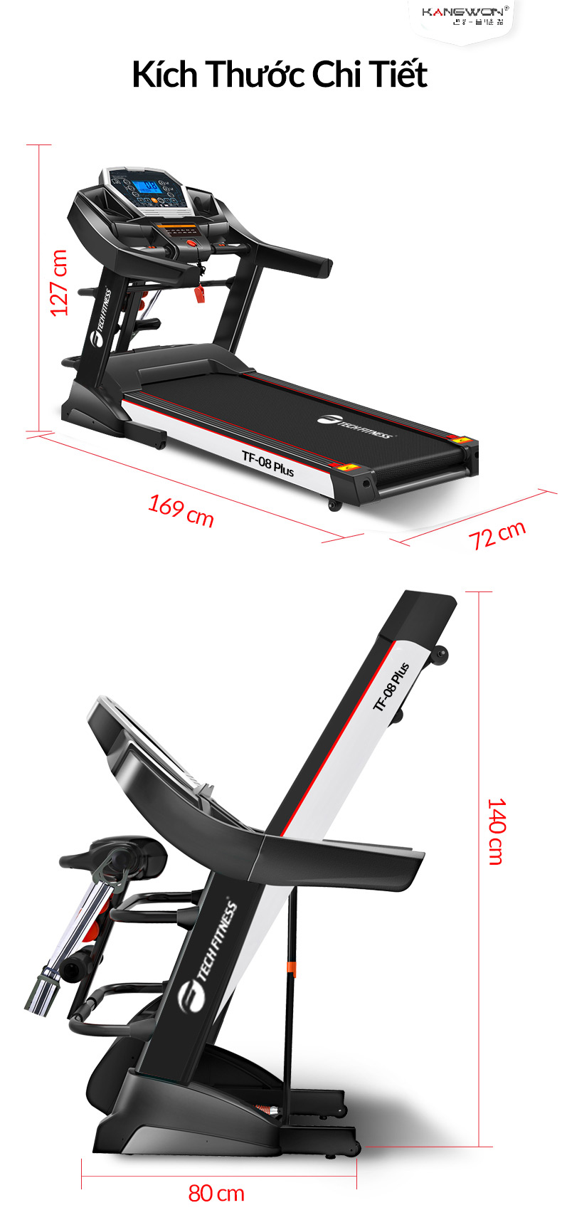 Máy Chạy Bộ Tech Fitness Tf 08 Plus 8