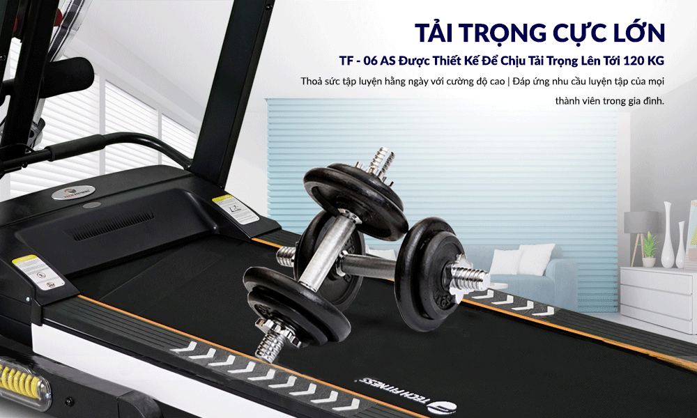 Máy Chạy Bộ Tech Fitness Có Tải Trọng Lên Tới 120kg