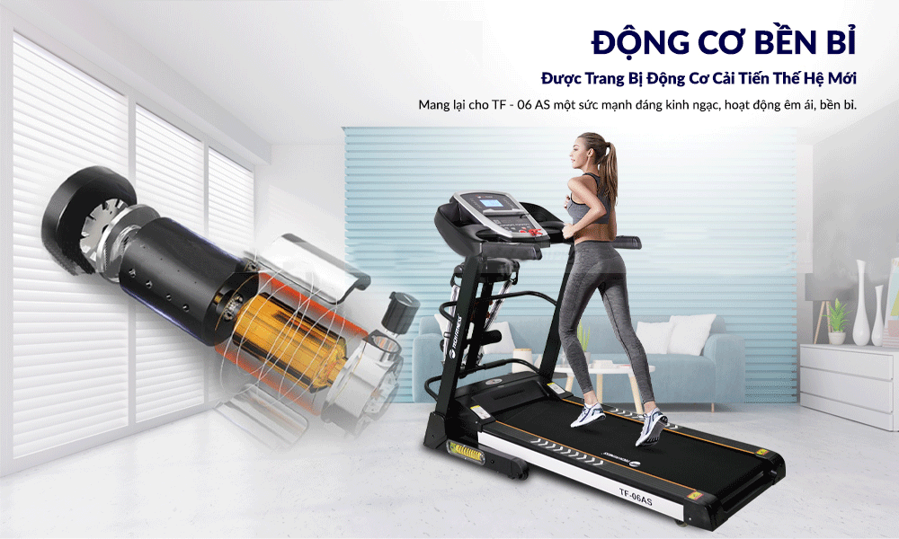 Máy Chạy Bộ Tech Fitness Trang Bị động Cơ Bền Bỉ Cải Tiến