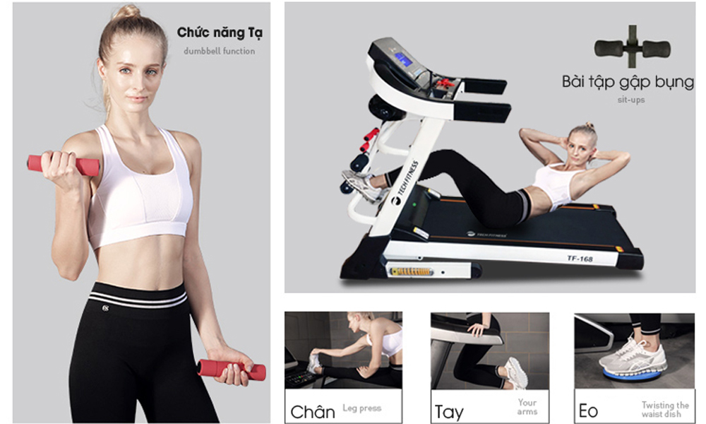 Máy chạy bộ đa năng Tech Fitness TF-168