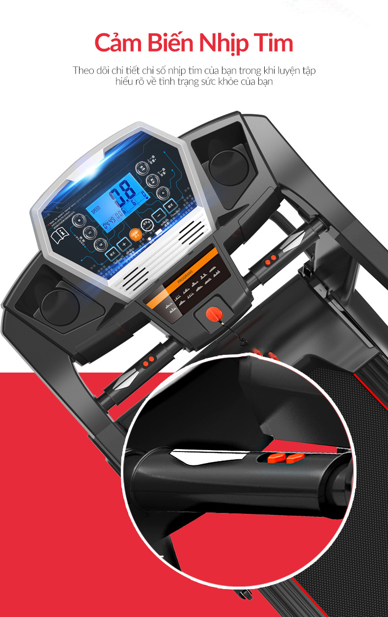 Trang Bi Cam Bien Nhip Tim Thong Minh Tren May Chay Bo Tech Fitness Tf 08 Phus