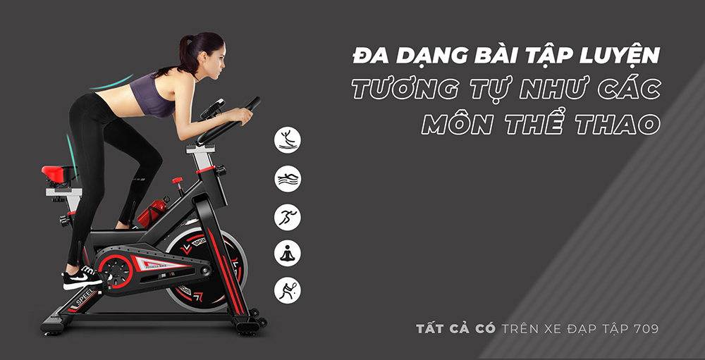 Xe Dap Tap Tech Fitness 709 đa Dang Cac Bai Tap