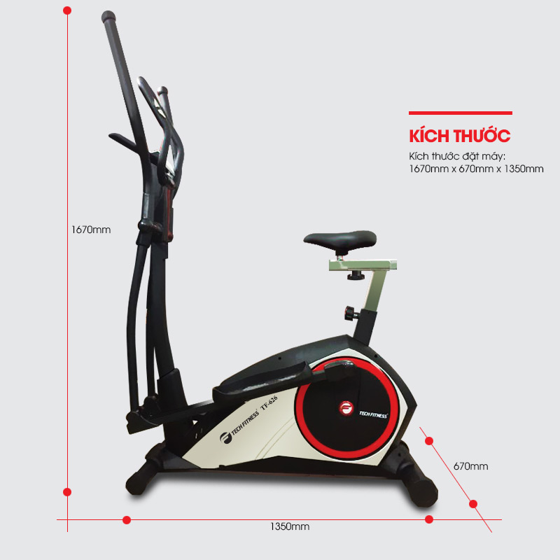 Xe đap Tap The Duc Tech Fitness Tf 626 Co Kich Thuoc Nho Gon