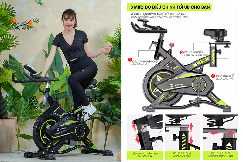 Xe đap Tap The Duc Tech Fitness Tf 9800 Tuy Chinh Linh Hoat
