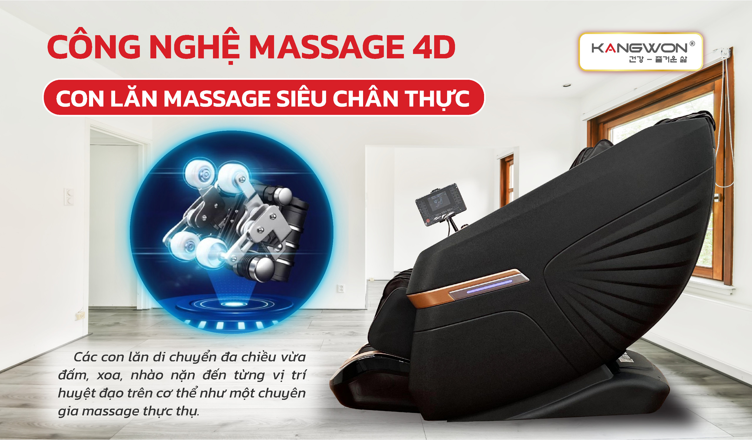 Ghế Massage Kangwon Lx 1128 Công Nghệ Massage 4d