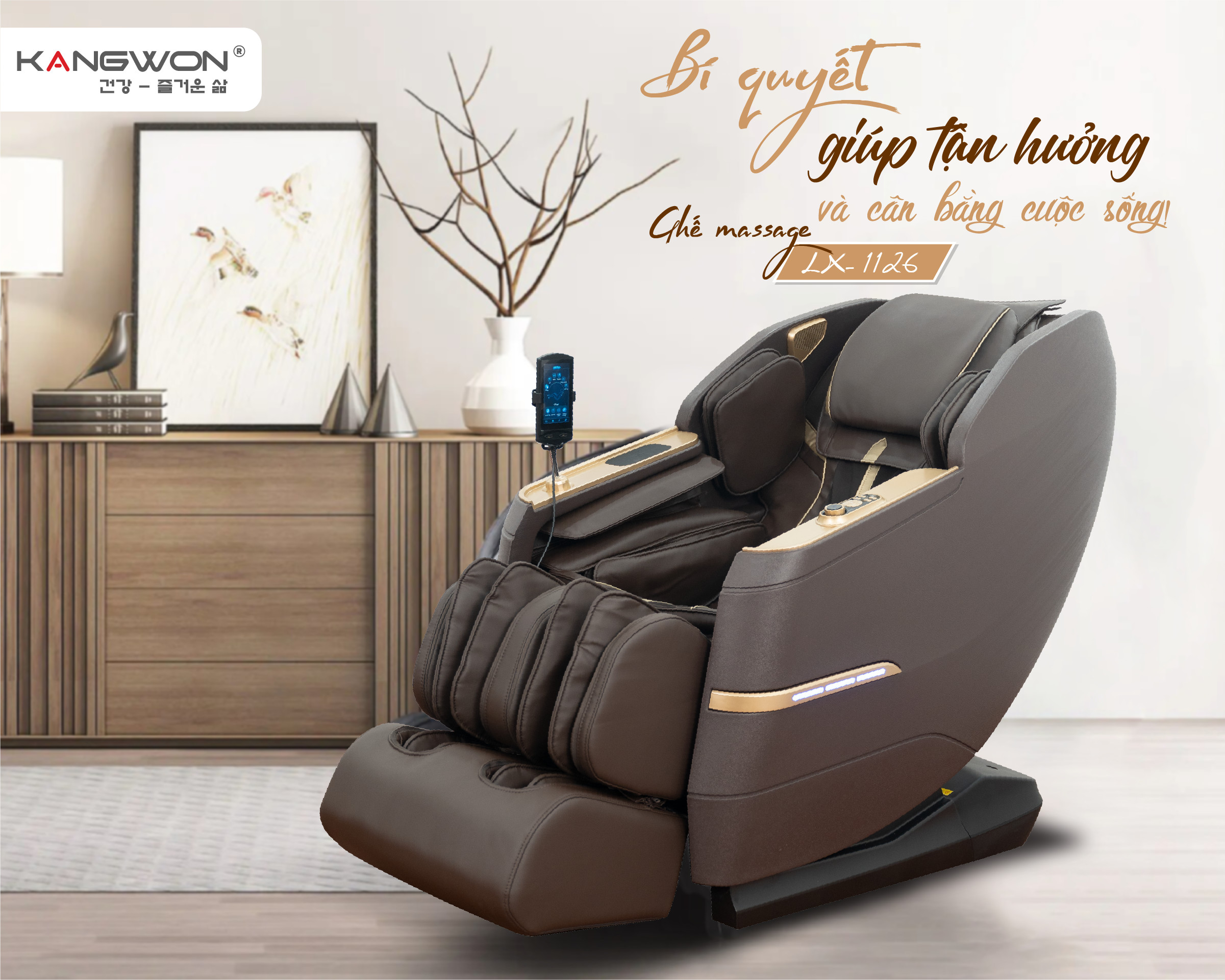 Ghế massage Kangwon LX-1126 bí quyết tận hưởng cuộc sống
