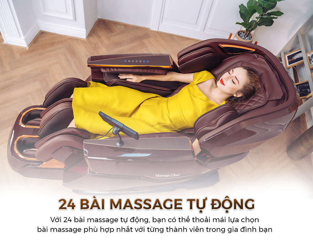 Tha hồ trải nghiệm và thư giãn với 24 chương trình massage khác nhau trên ghế massage Kangwon G-99 Plus