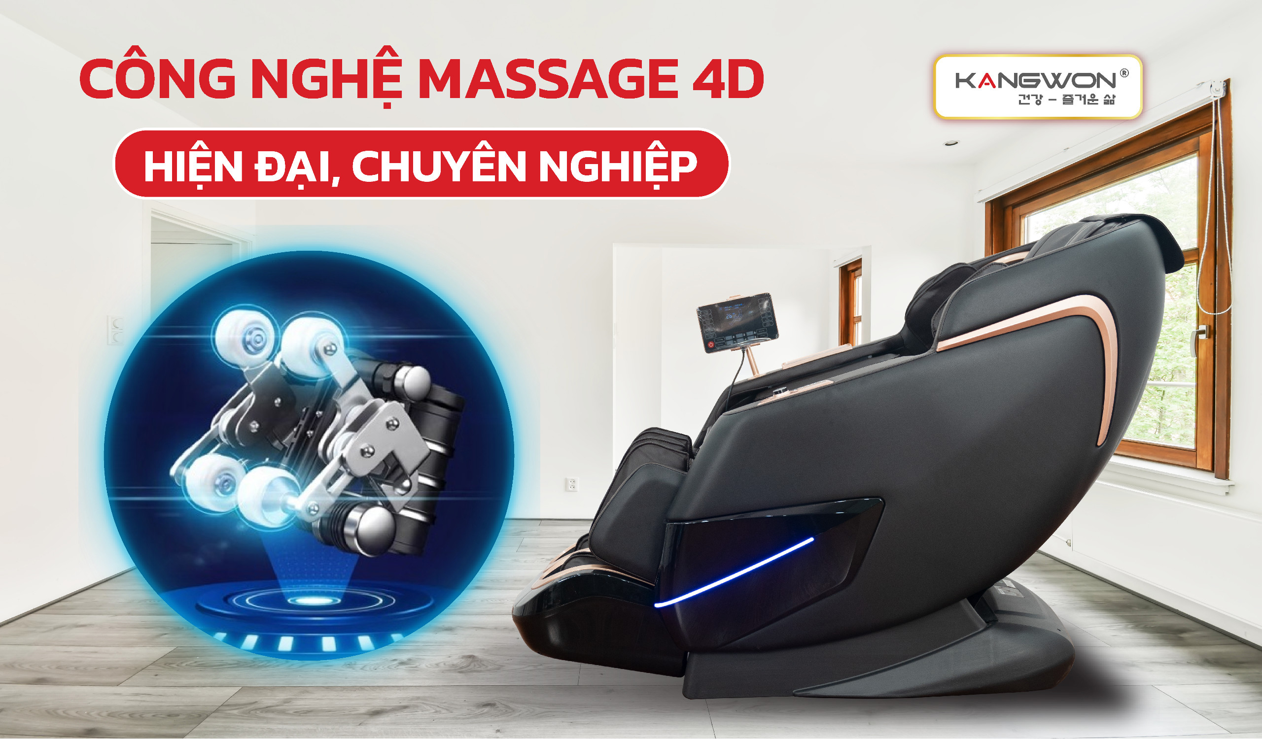 Ghế Massage Kangwon 131 Sử Dụng Công Nghệ Massage 4d